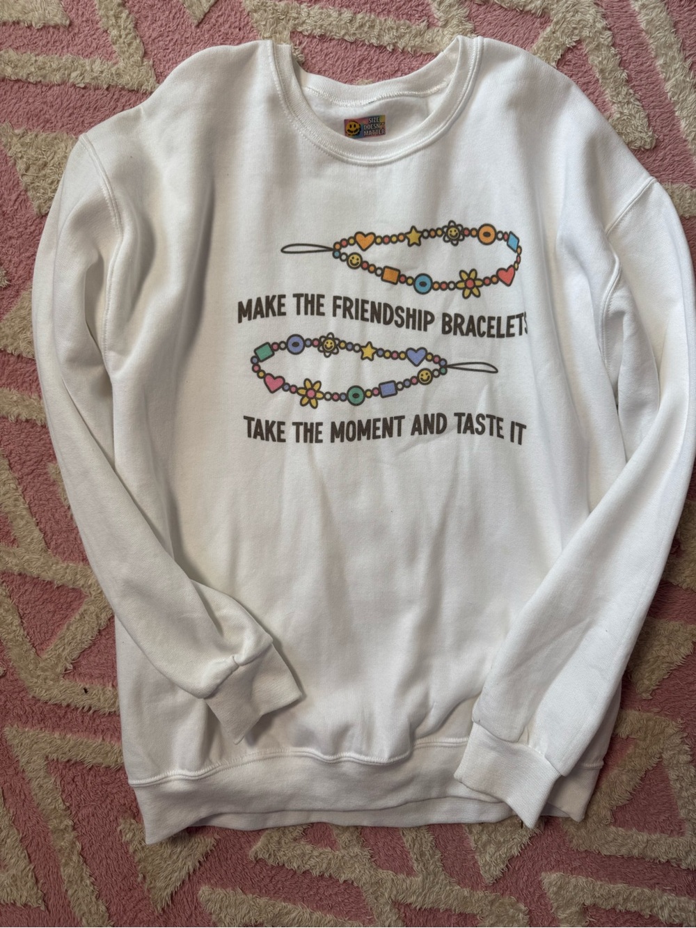 White Friendship Bracelet Graphic Sweatshirt
